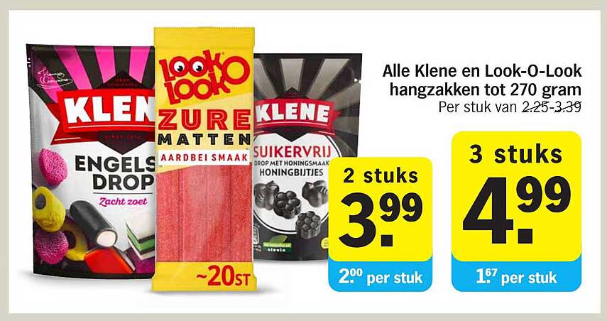 Alle Kleene en Look-O-Look hangzakken tot 270 gram
