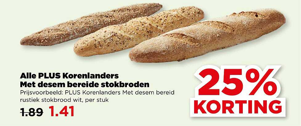 Alle PLUS Korenlanders Met desem bereide stokbroden