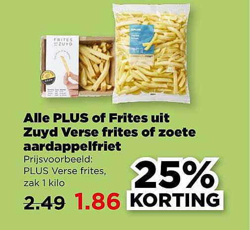 Alle PLUS of Frites uit Zuyd Verse frits of zoete aardappelfriet