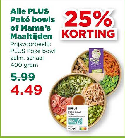 Alle PLUS Poké bowls of Mama's Maaltijden