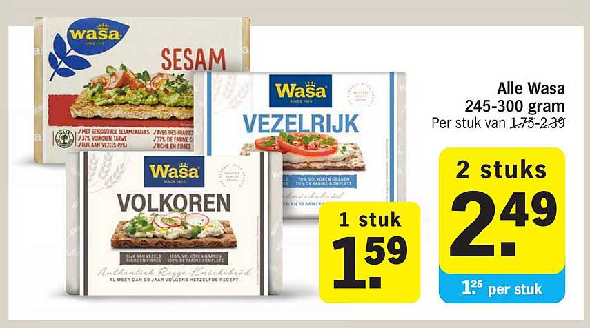 Alle Wasa 245-300 gram