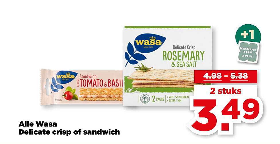 Alle Wasa Delicate crisp of sandwich
