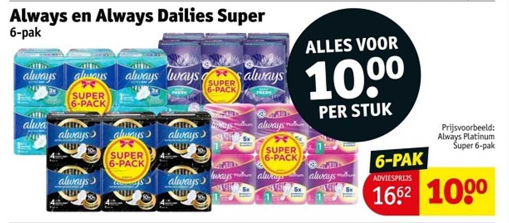 Always en Always Dailies Super 6-pak