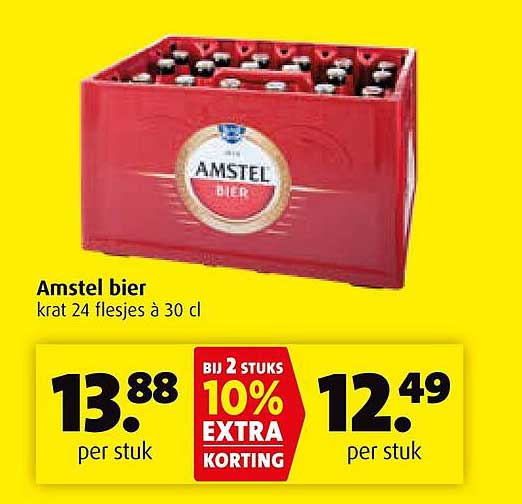Amstel bier krat 24 flesjes à 30 cl