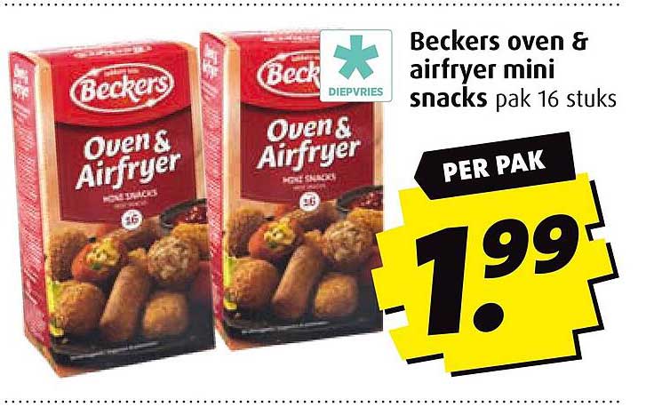 Beckers oven & airfryer mini snacks pak 16 stuks
