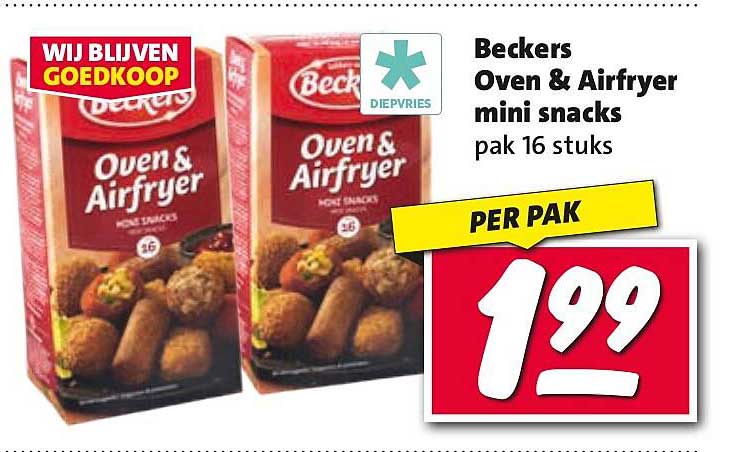 Beckers Oven & Airfryer mini snacks pak 16 stuks