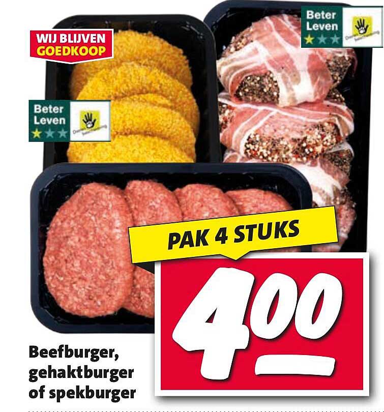 Beefburger, gehaktburger of spekburger