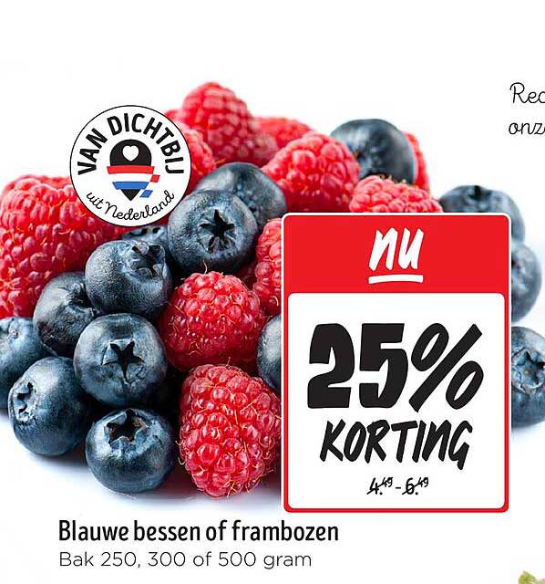 Blauwe bessen of frambozen
