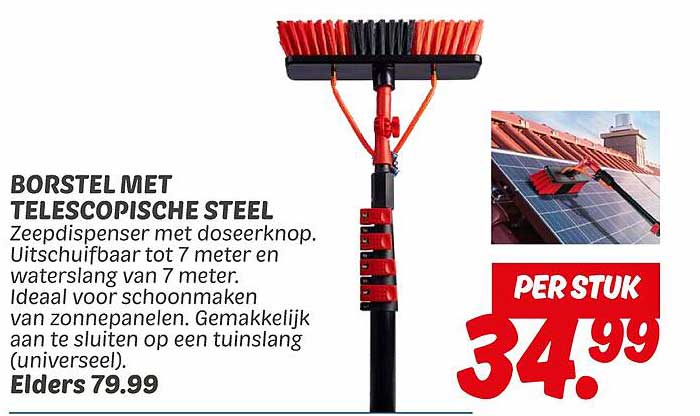 BORSTEL MET TELESCOPISCHE STEEL