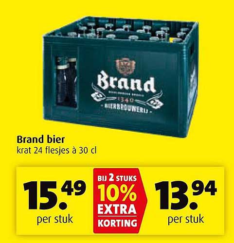 Brand bier krat 24 flesjes à 30 cl