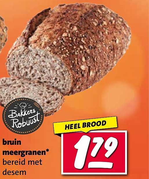 Bruin meergranen* bereid met desem