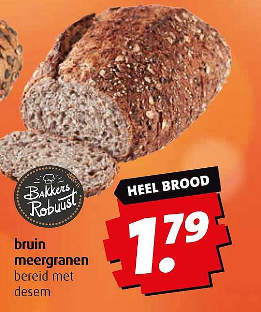 Bruin meergranen brood bereid met desem