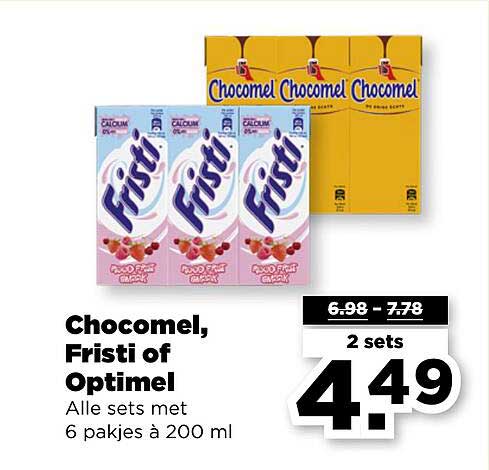 Chocomel, Fristi of Optimel