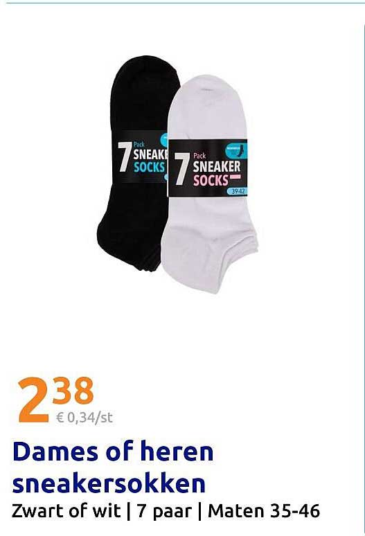 Dames of heren sneakersokken