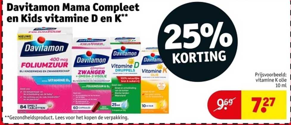 Davitamon Mama Compleet en Kids vitamine D en K