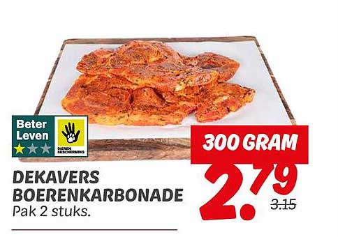 DEKAVERS BOERENKARBONADE Pak 2 stuks.
