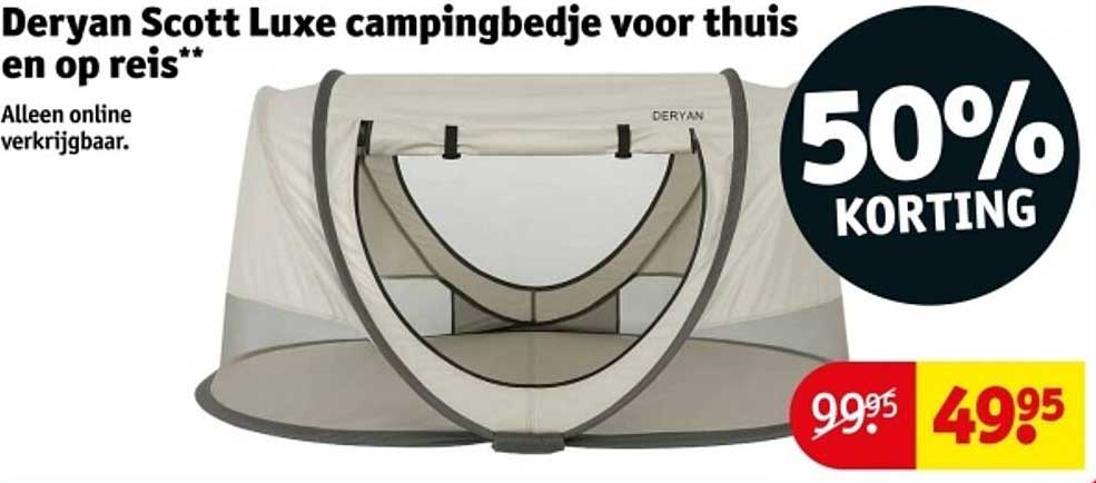 Deryan Scott Luxe campingbedje voor thuis en op reis
