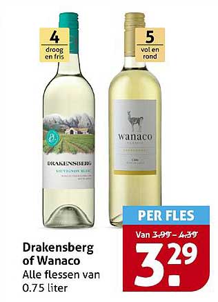 Drakensberg of Wanaco - Alle flessen van 0.75 liter