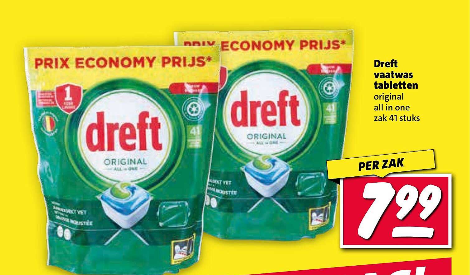 Dreft vaatwas tabletten original all in one zak 41 stuks
