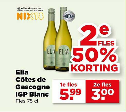 Elia Côtes de Gascogne IGP Blanc 75 cl