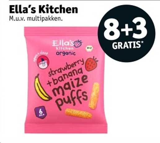 Ella's Kitchen Maize Puffs 8 + 3 Gratis