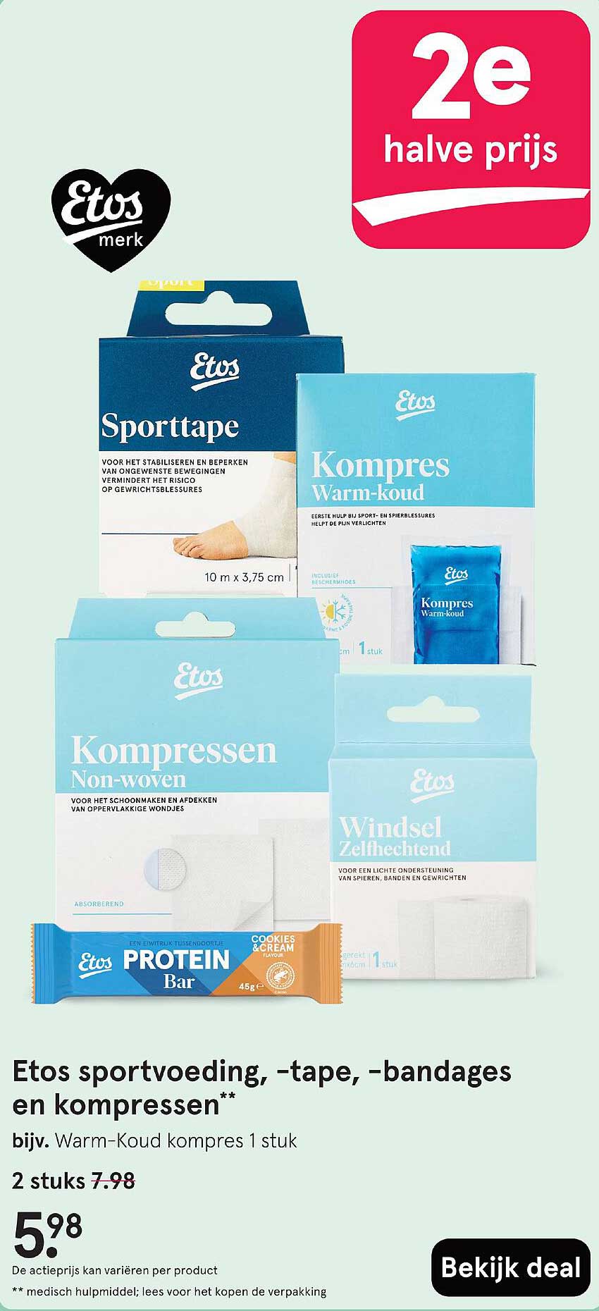 Etos sportvoeding, -tape, -bandages en kompressen** bijv. Warm-Koud kompres 1 stuk