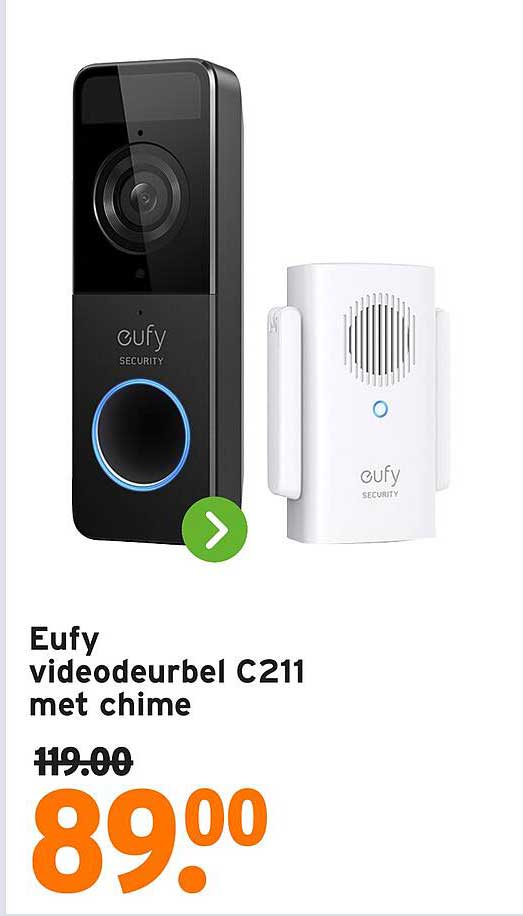 Eufy videodeurbel C211 met chime