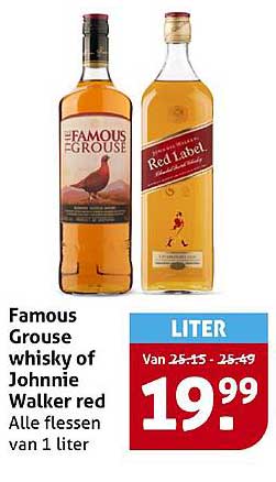 Famous Grouse whisky of Johnnie Walker red