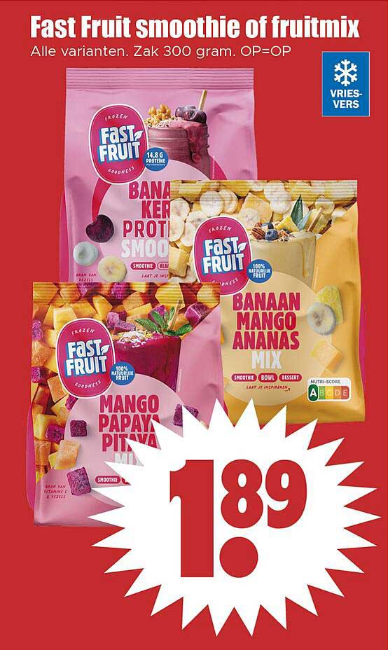Fast Fruit smoothie of fruitmix
