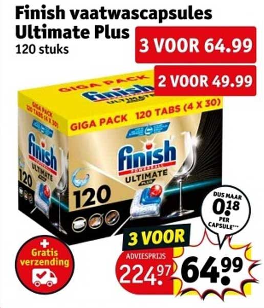 Finish vaatwastabletten Ultimate Plus 120 stuks