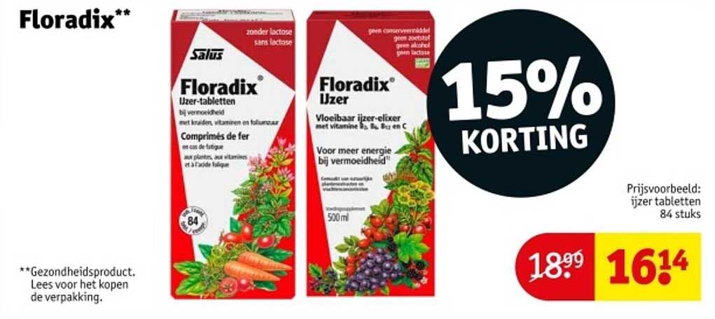 Floradix Ijzer-tabletten bij vermoeidheid met kruiden, vitaminen en foliumzuur