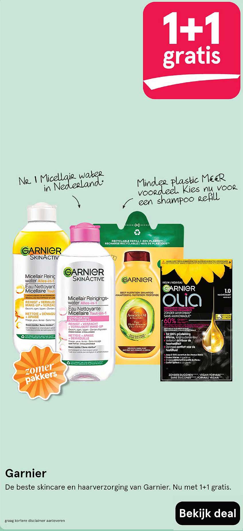 Garnier - De beste skincare en haarverzorging van Garnier. Nu met 1+1 gratis.