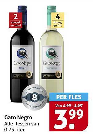 Gato Negro Alle flessen van 0.75 liter