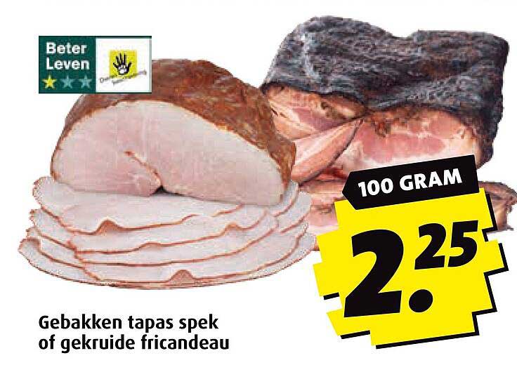 Gebakken tapas spek of gekruide fricandeau