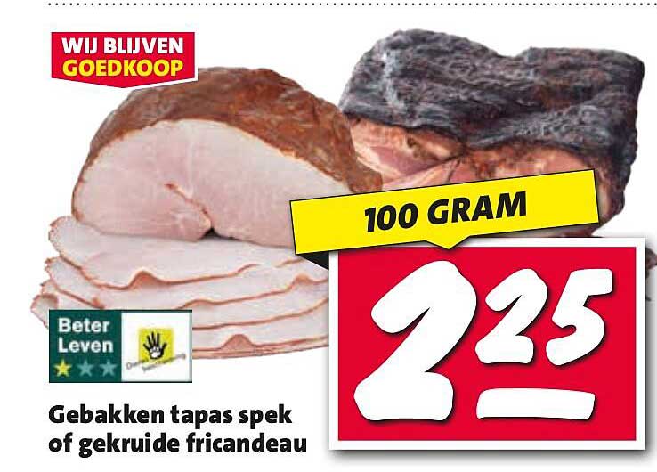 Gebakken tapas spek of gekruide fricandeau