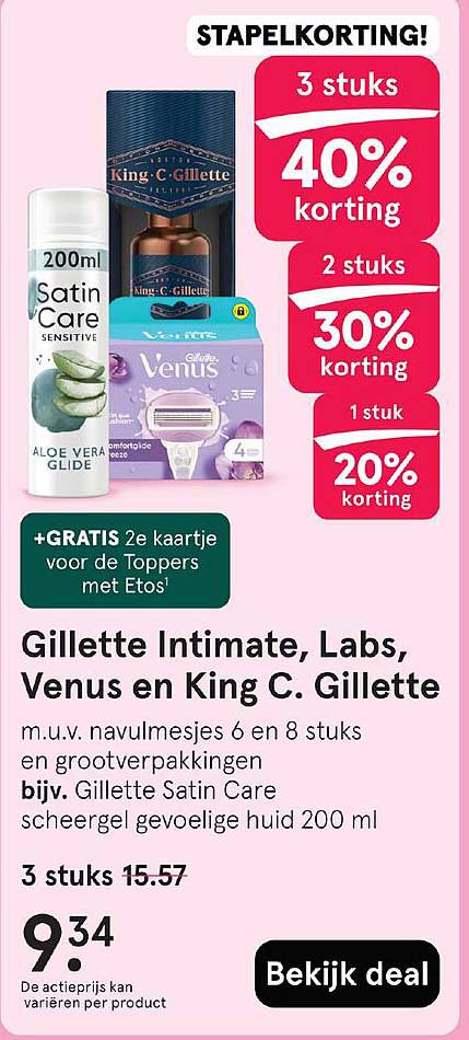 Gillette Intimate, Labs, Venus en King C. Gillette