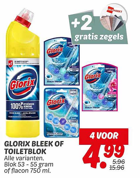 GLORIX BLEEK OF TOILETBLOK