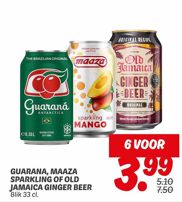 GUARANA, MAAZA SPARKLING OF OLD JAMAICA GINGER BEER