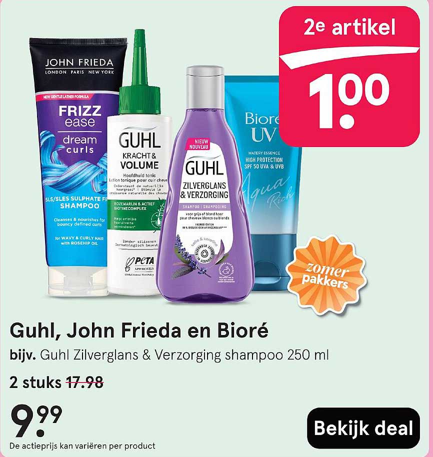 Guhl, John Frieda en Biore bijv. Guhl Zilverglans & Verzorging shampoo 250 ml