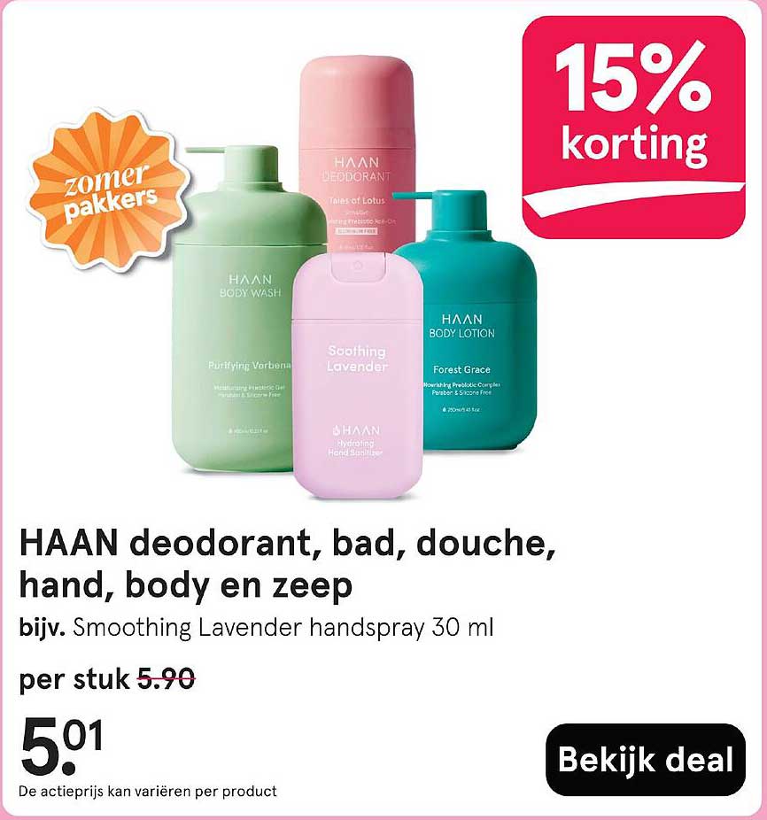 HAAN deodorant, bad, douche, hand, body en zeep
