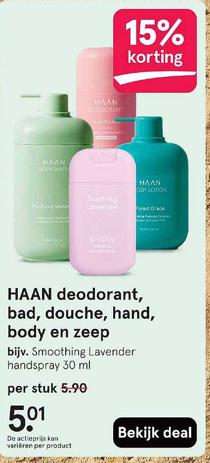 HAAN deodorant, bad, douche, hand, body en zeep