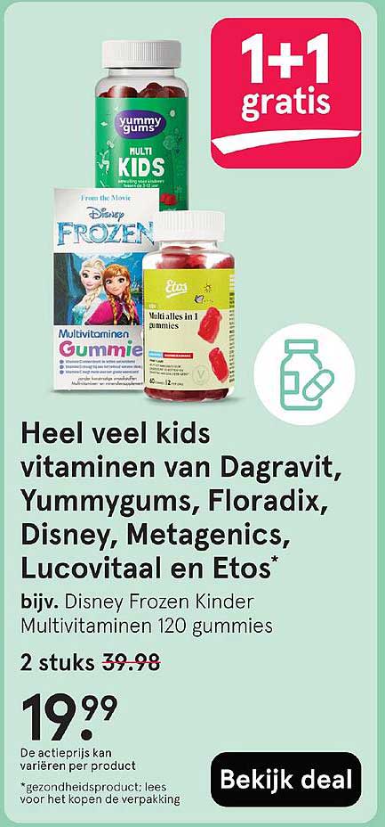 Heel veel kids vitaminen van Dagavit, Yummygums, Floradix, Disney, Metagenics, Lucovitaal en Etos*