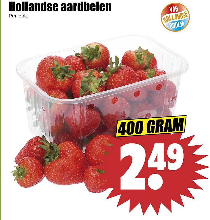 Hollandse aardbeien per bak