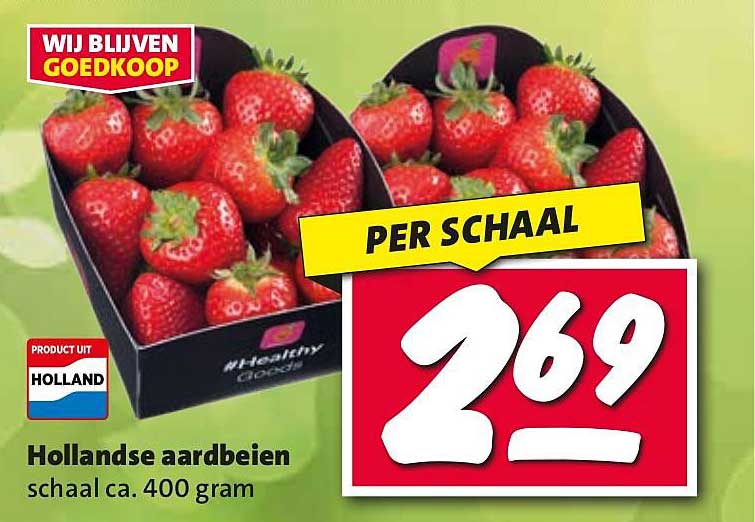 Hollandse aardbeien schaal ca. 400 gram