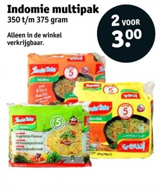 Indomie multipak 350 t/m 375 gram
