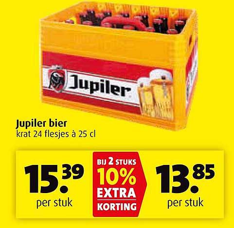 Jupiler bier krat 24 flesjes à 25 cl