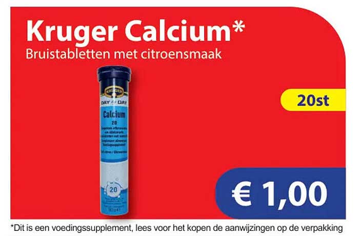 Kruger Calcium* Bruistabletten met citroensmaak