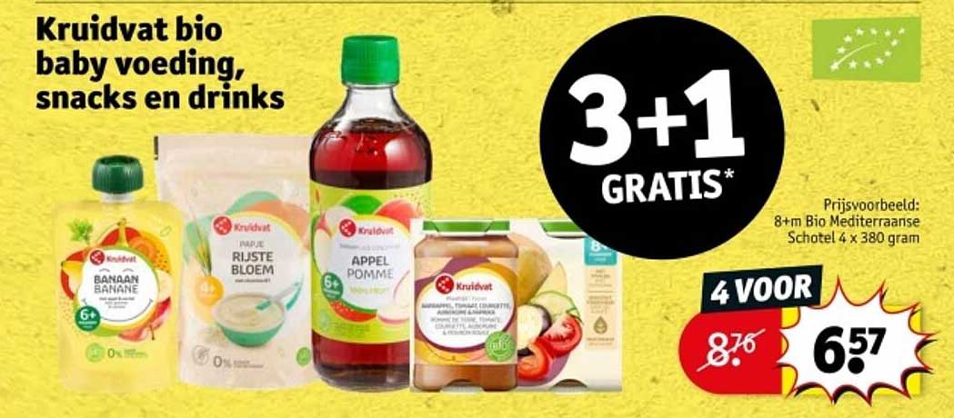 Kruidvat bio baby voeding, snacks en drinks