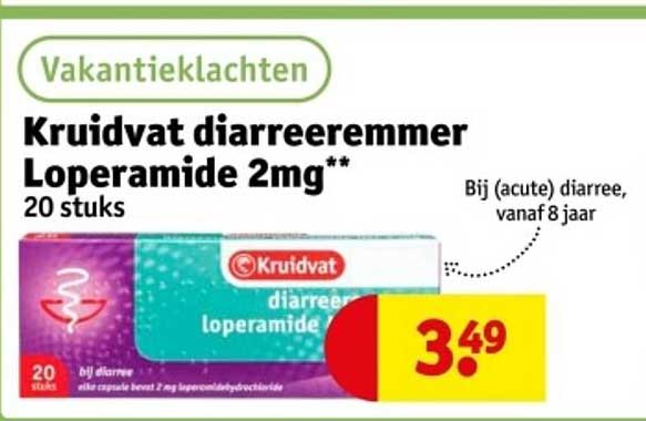 Kruidvat diarreerelemmer Loperamide 2mg**