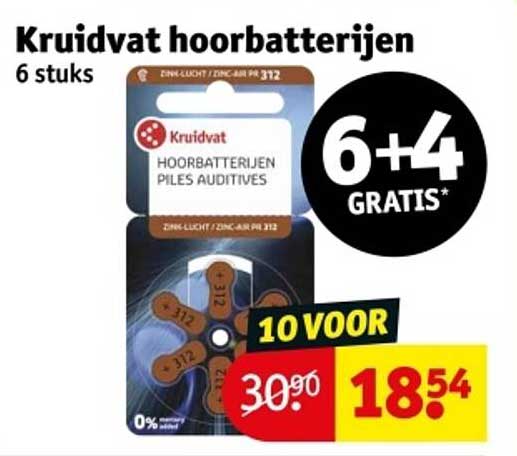 Kruidvat hoorbatterijen 6 stuks